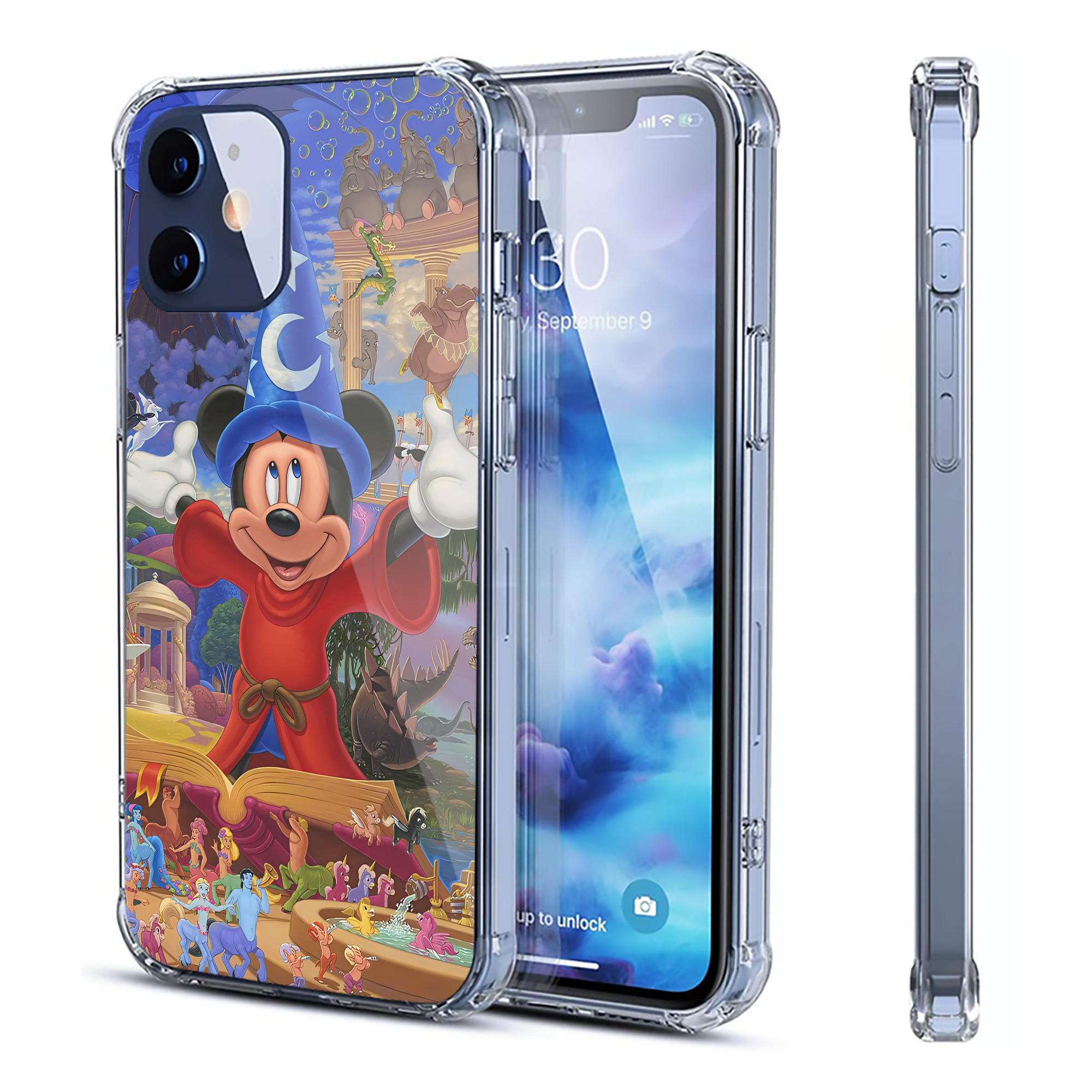 （画像用） ミッキーマウス Mickey Mouse 【iPhone 12シリーズ対応】透明スマホケース（クリアソフトケース）